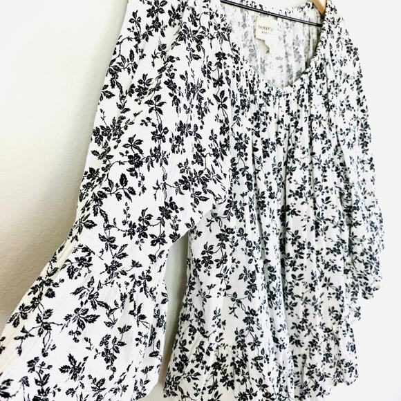 RALPH LAUREN DENIM & SUPPLY Ruffle Black Floral Blouse Top – Medium - Picture 6 of 9